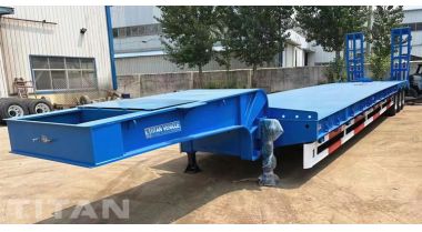 Tri Axle 80 Ton Low Loader Truck Trailer Ready Ship to Zimbabwe Harare