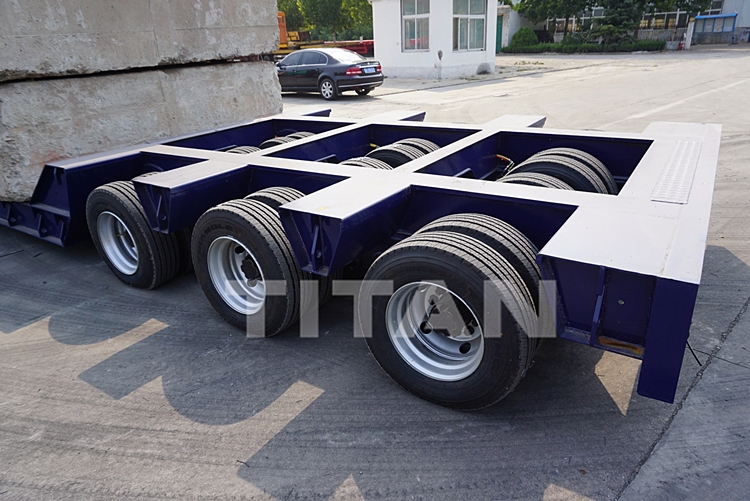 Low Bed Truck Trailer 100T Lowbed Semi Trailer With Dolly