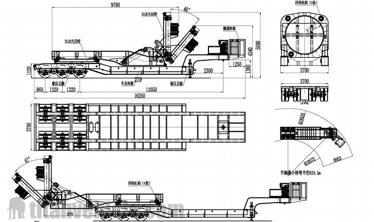 3 Lines 6 Axle Wind Blade Adapter Trailer for Sale in Vietnam Ho Chi Minh City - TITAN Vehicle