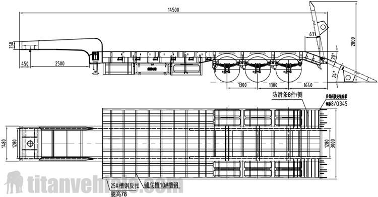 2 Units 60 Ton Lowbed Trailer for Sale in Mauritius and Jamaica