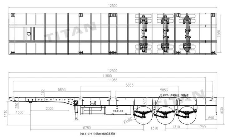40ft Shipping Container Flat Bed Trailer for Sale in Botswana