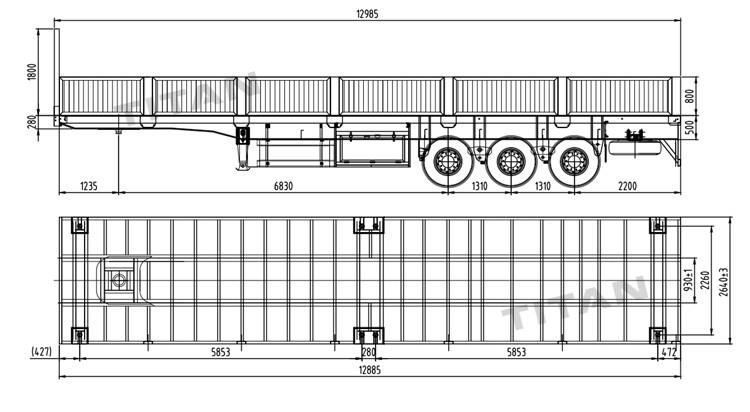 Tri Axle Drop Side Trailer for Sale in Zambia