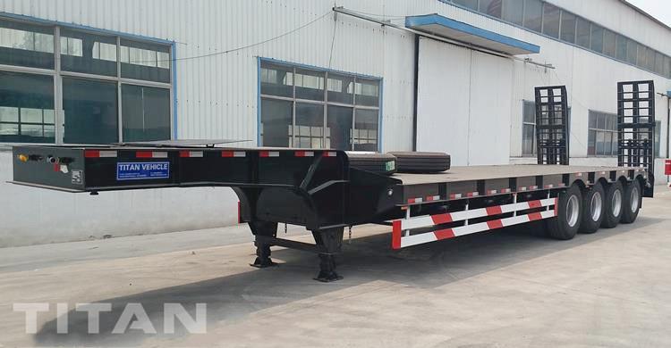 4 Axle 100 Ton Low Bed Truck Trailer for Sale In Liberia