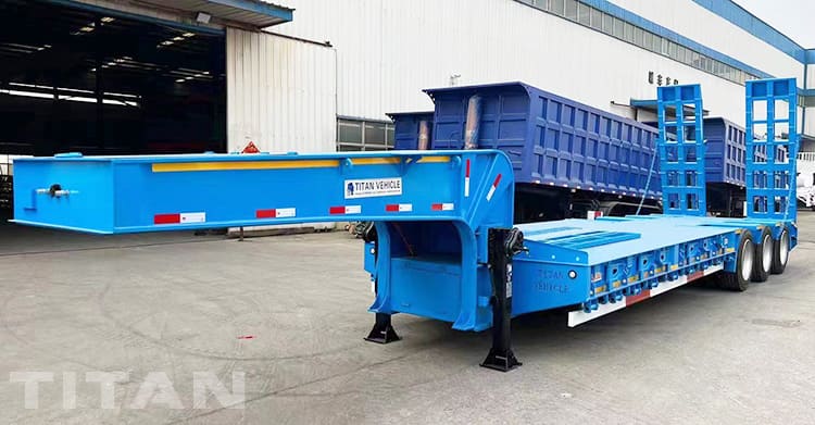 3 Axle 80 Ton Truck Trailer Low Bed for Sale in Guinea