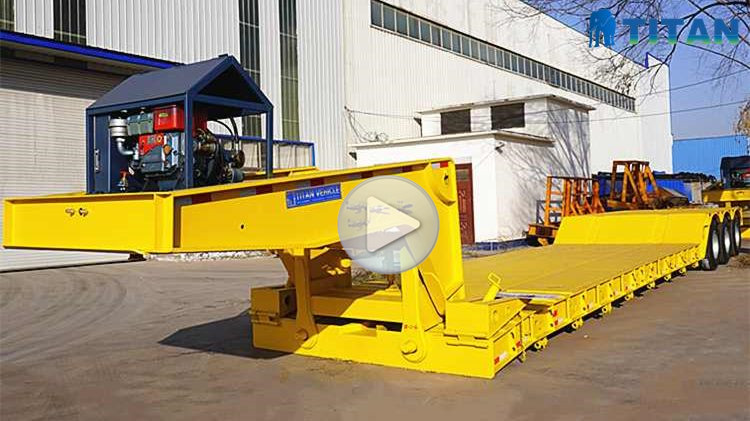 3 axle 60 ton RGN lowboy trailer 