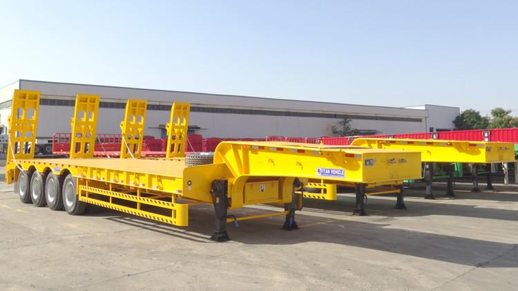 China 4 Axle 100T Low Bed Trailer for Sale - TITAN Vehicle