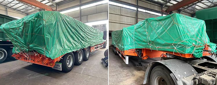 4 axle lowbed truck trailer