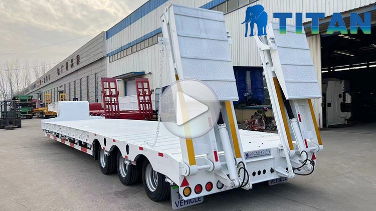 Hydraulic Lowbed Trailer with Folding Ladders | 3 Axle Lowbed for Sale in Nigeria