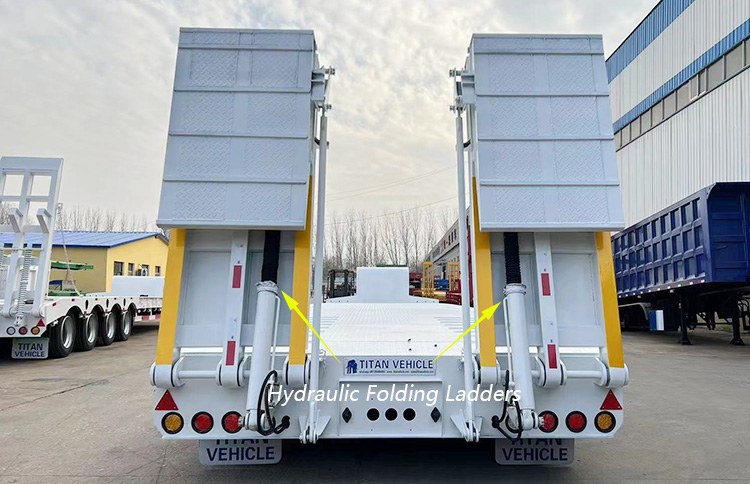 Hydraulic Lowbed Trailer with Folding Ladders | 3 Axle Lowbed for Sale in Nigeria