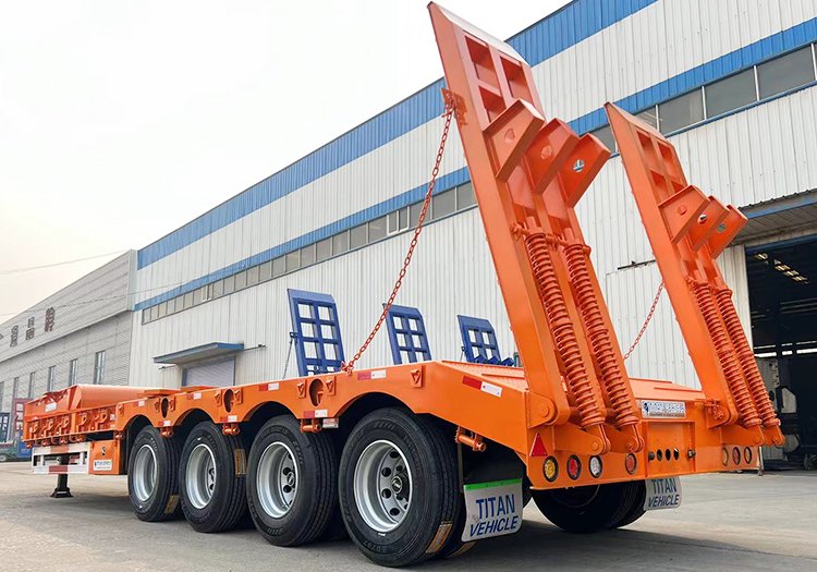 4 Axle Low bed Trailer | 40 Feet Semi Low Bed Trailer for Sale in Tanzania