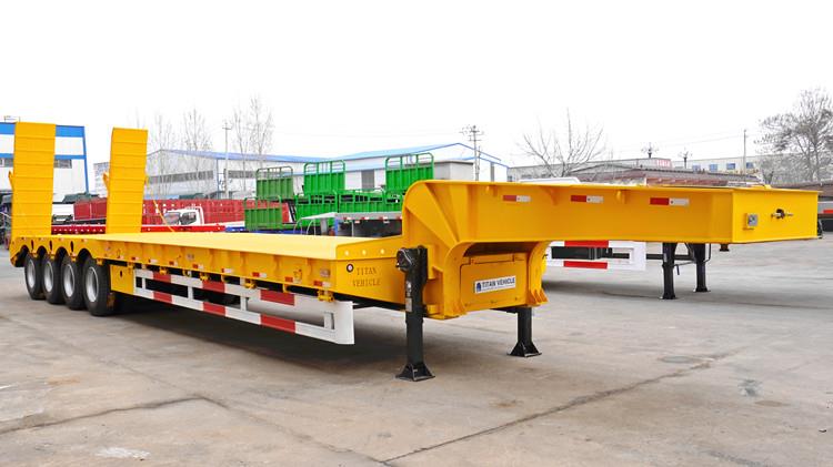 4 Axle 100 Ton Low Bed Trailer with Ramp for Sale