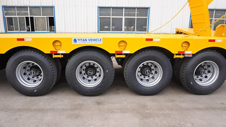 4 Axle 100 Ton Low Bed Trailer with Ramp for Sale