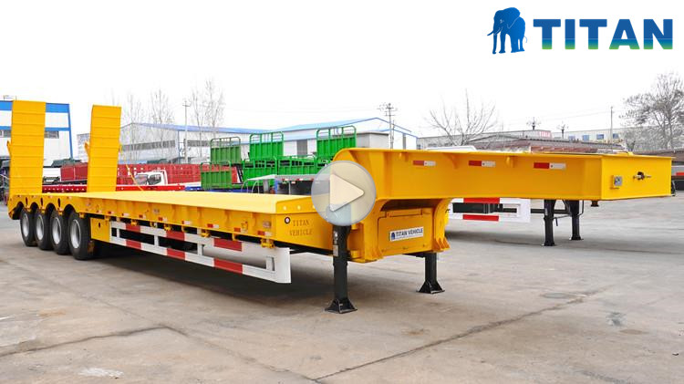4 Axle 100 Ton Low Bed Trailer for Sale with Hydraulic Ramp