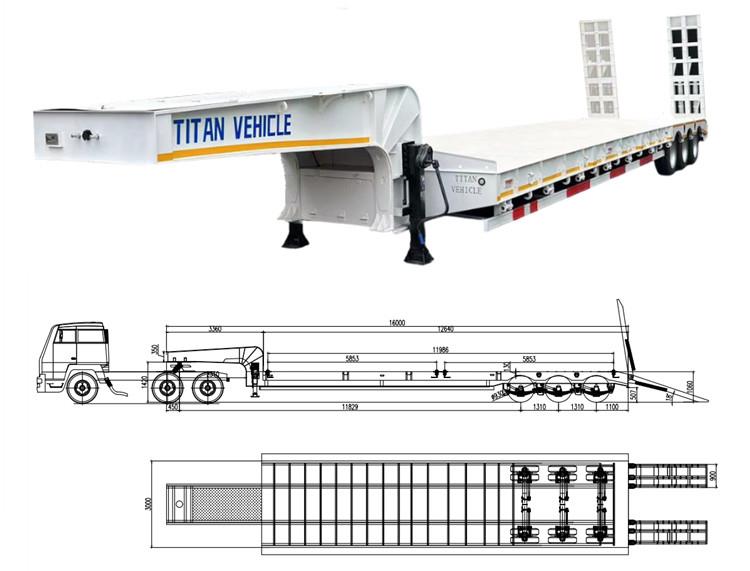 3 Axle Semi Low Loader Trailer for Sale in Indonesia