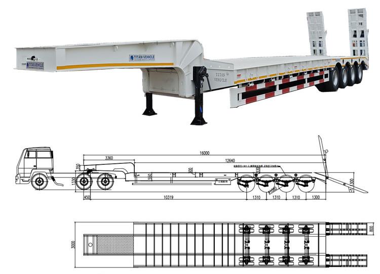 4 Axle Semi Low Bed Trailer for Sale in Algeria
