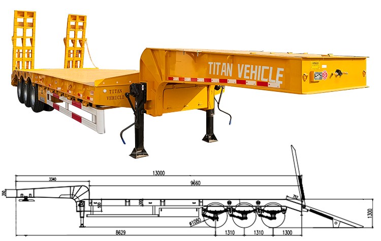 3 Axle 60 Ton Low Bed Semi Trailer for Sale in Zimbabwe