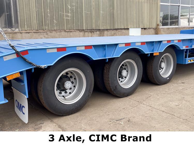 CIMC 70 Ton Lowbed Semi Trailer with Folding Ramp