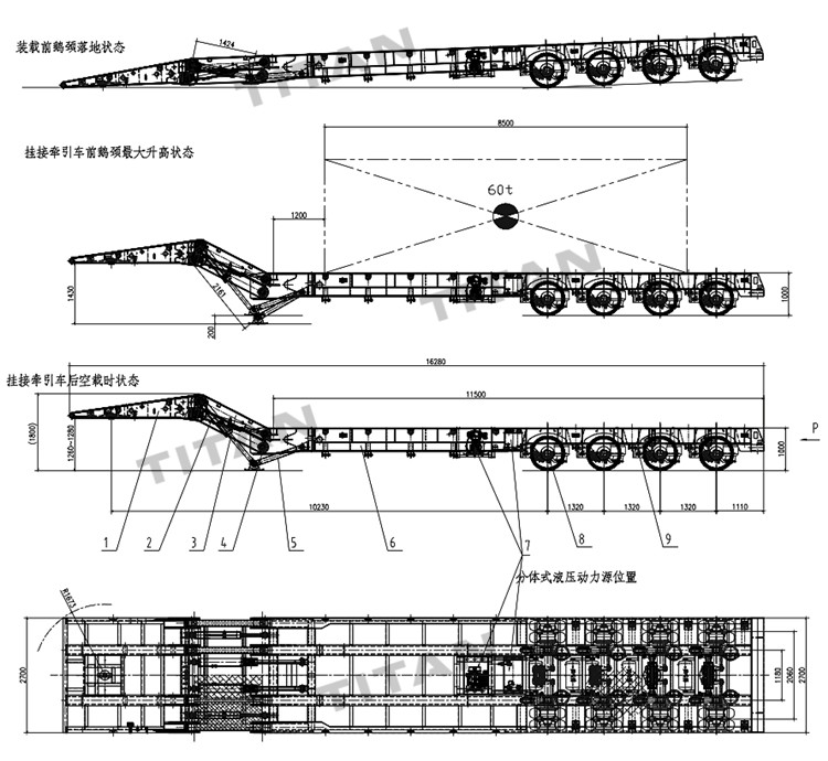 4 Axle Folding Gooseneck Lowboy Trailer for Sale in Nigeria