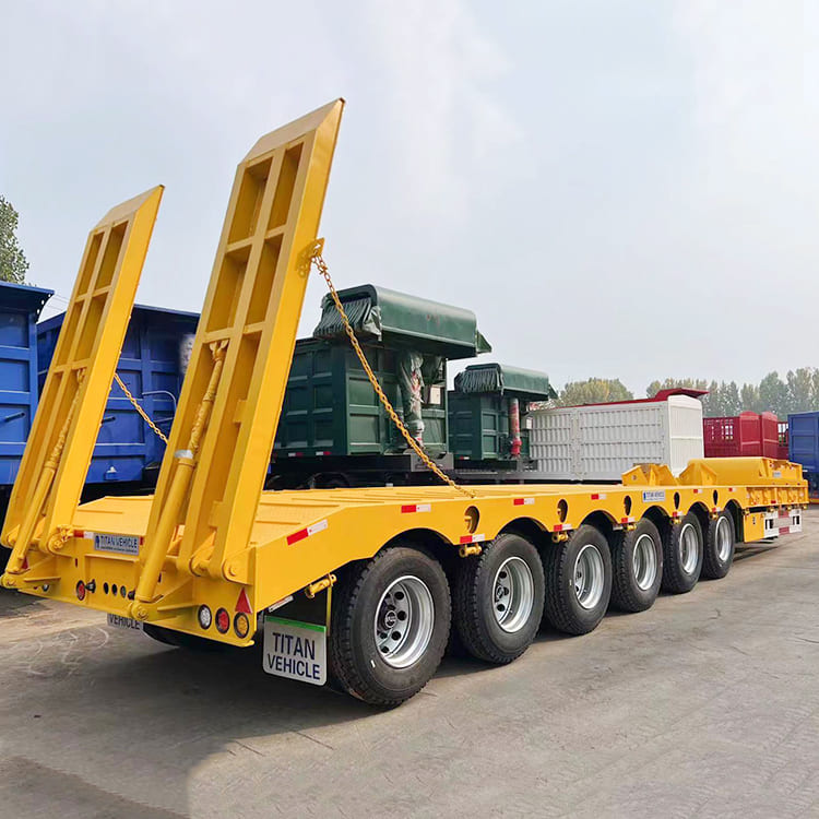 6 Axle 60 Ton Low Bed Trailer Price China Lowbed Truck Trailer