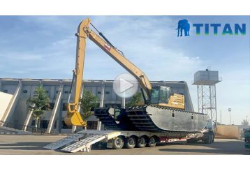 TITAN 4 Axle Lowbed Trailer Transporting Large Crawler Excavator